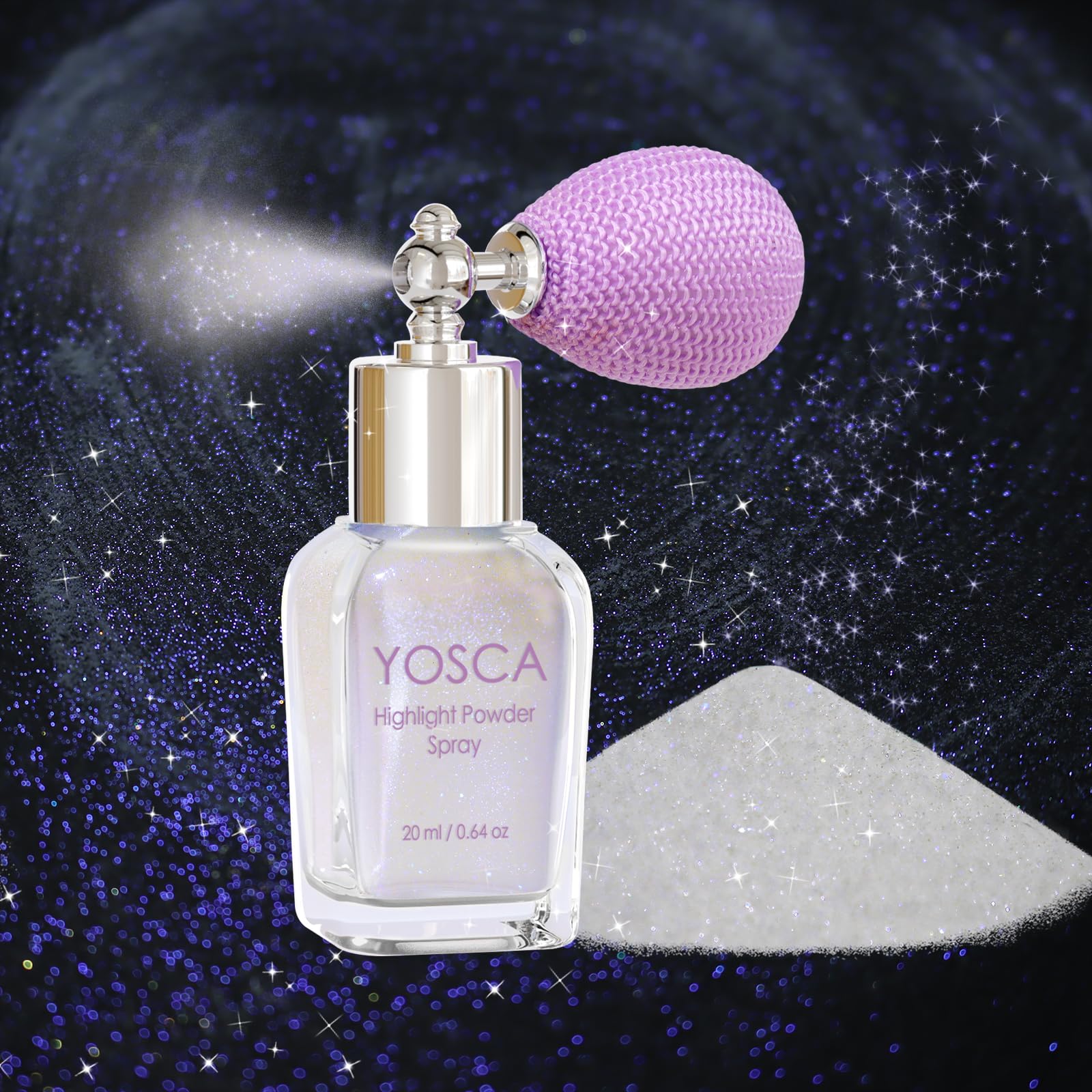 Yosca Body Glitter Spray, 30ML Loose Laser Body Shimmer Powder Holographic Hair Spray Silver Glitter Sparkle Highlighter Makeup Festival Rave Accessories for Clothes Hair Face Nail Art - Rainy Rainbow