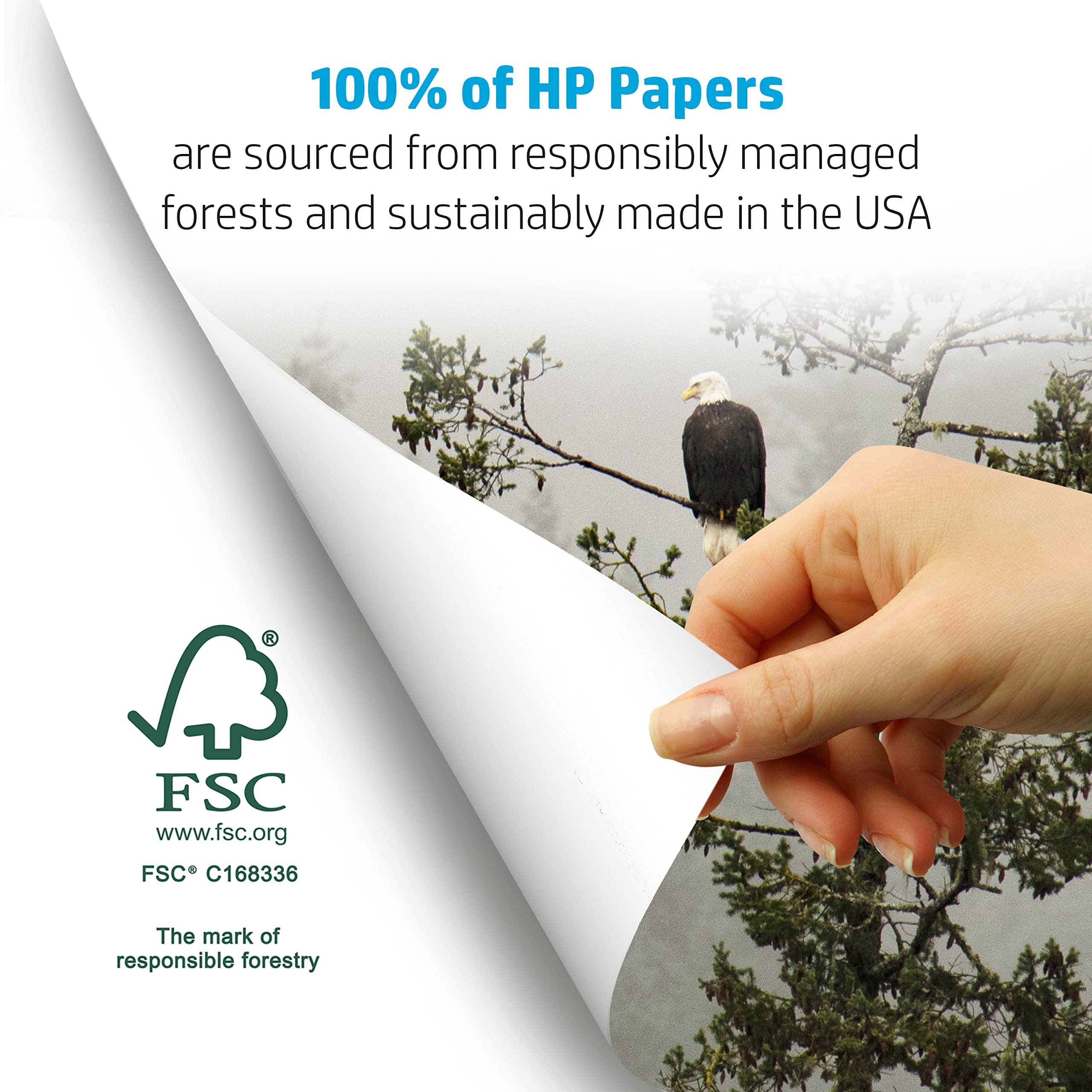 HP Paper Printer | 8.5 x 11 Paper | Premium 32 lb | 1 Ream - 500 Sheets | 100 Bright | Made in USA - FSC Certified | 113100R