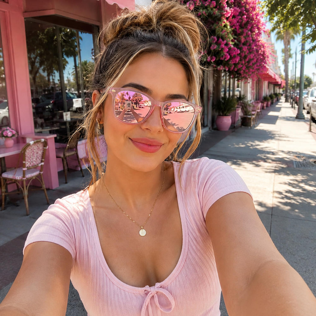 Myiaur Polarized Sunglasses for Women, Square Mirrored Trendy Shades with UV Protection Reduce Glare Sun Glasses
