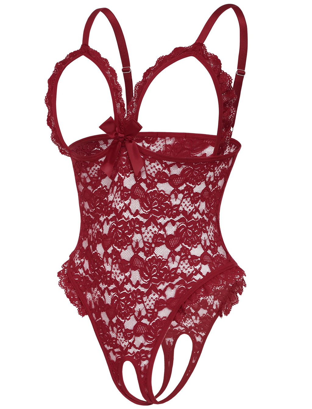 Avidlove One Piece Lingerie Sexy Teddy Ruffle V Neck Bodysuit Lace Nightie
