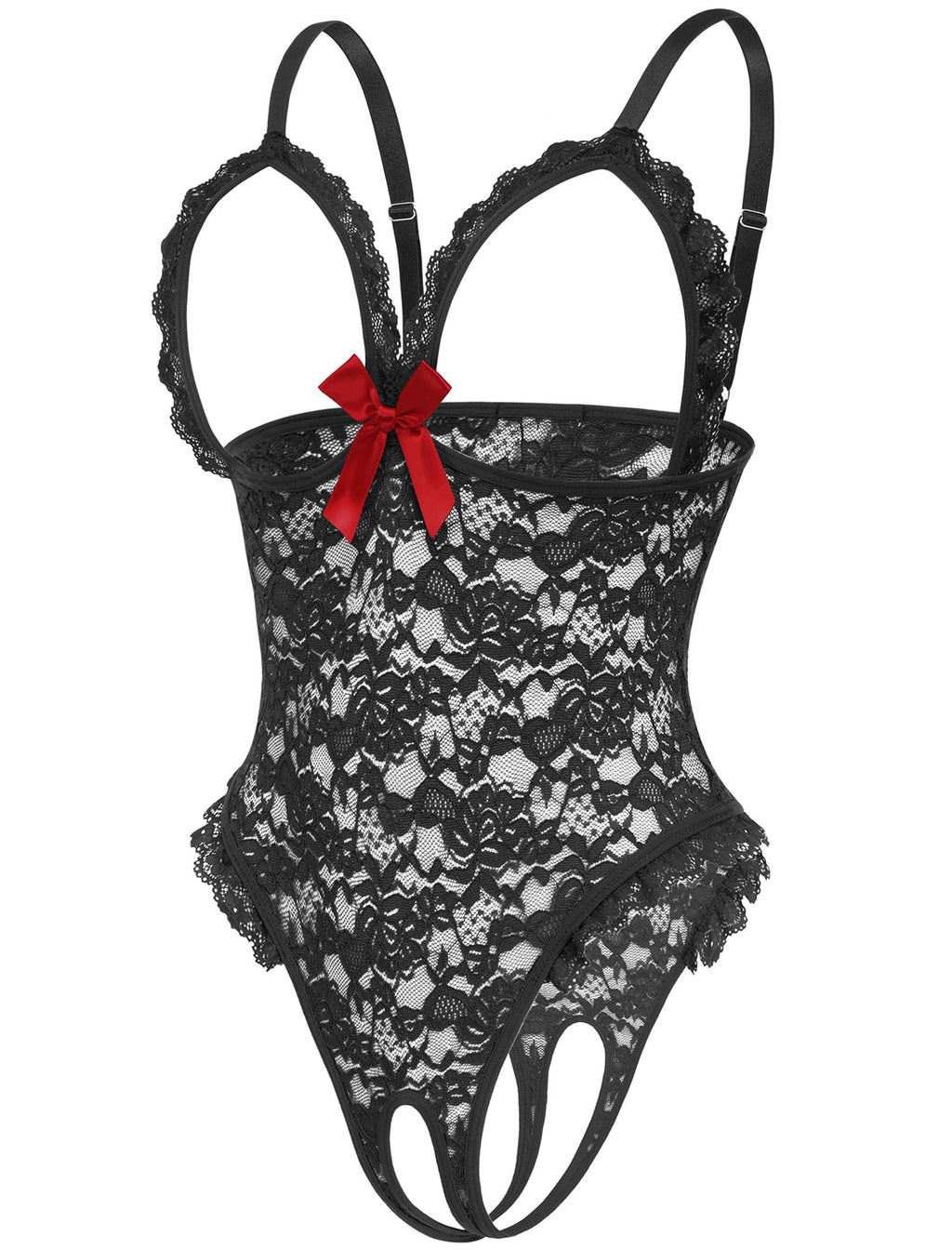 Avidlove One Piece Lingerie Sexy Teddy Ruffle V Neck Bodysuit Lace Nightie