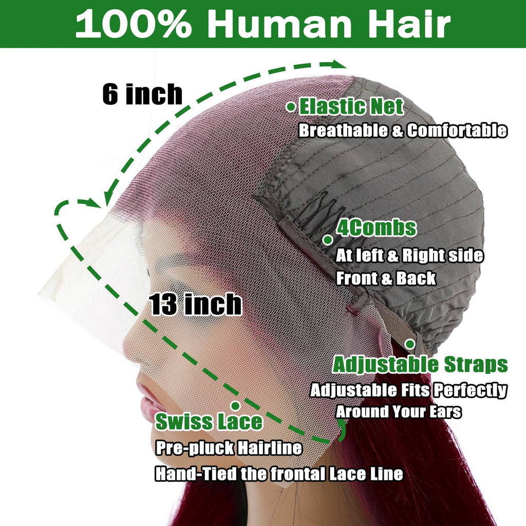 13x6 Lace Front Wigs Human Hair Pre Plucked 180 Density 26 Inch HD Body Wave Lace Front Wigs Human Hair 10A Frontal Wigs Human Hair wigs for Women Glueless Wigs Human Hair Pre Plucked Black wig