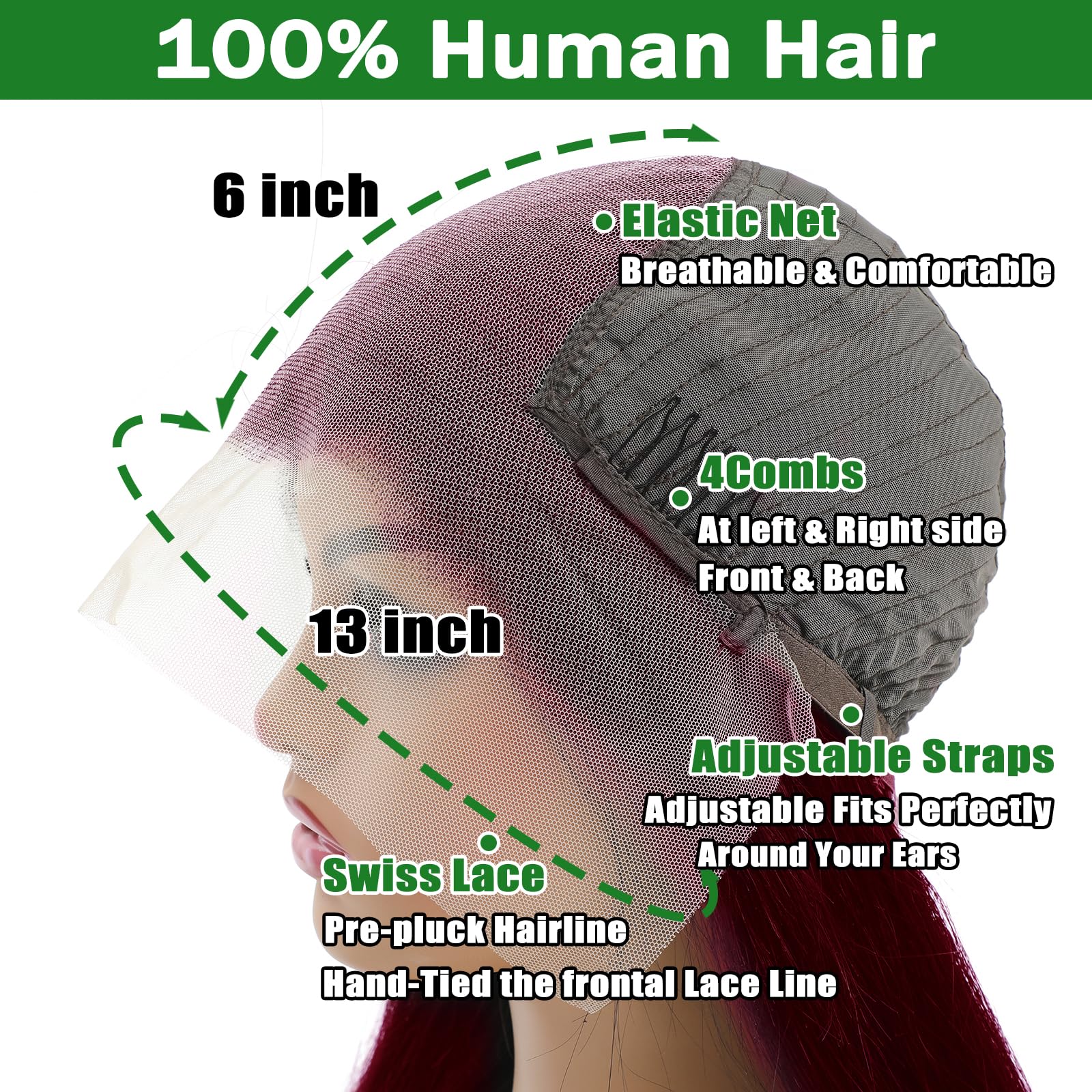 13x6 Lace Front Wigs Human Hair Pre Plucked 180 Density 26 Inch HD Body Wave Lace Front Wigs Human Hair 10A Frontal Wigs Human Hair wigs for Women Glueless Wigs Human Hair Pre Plucked Black wig