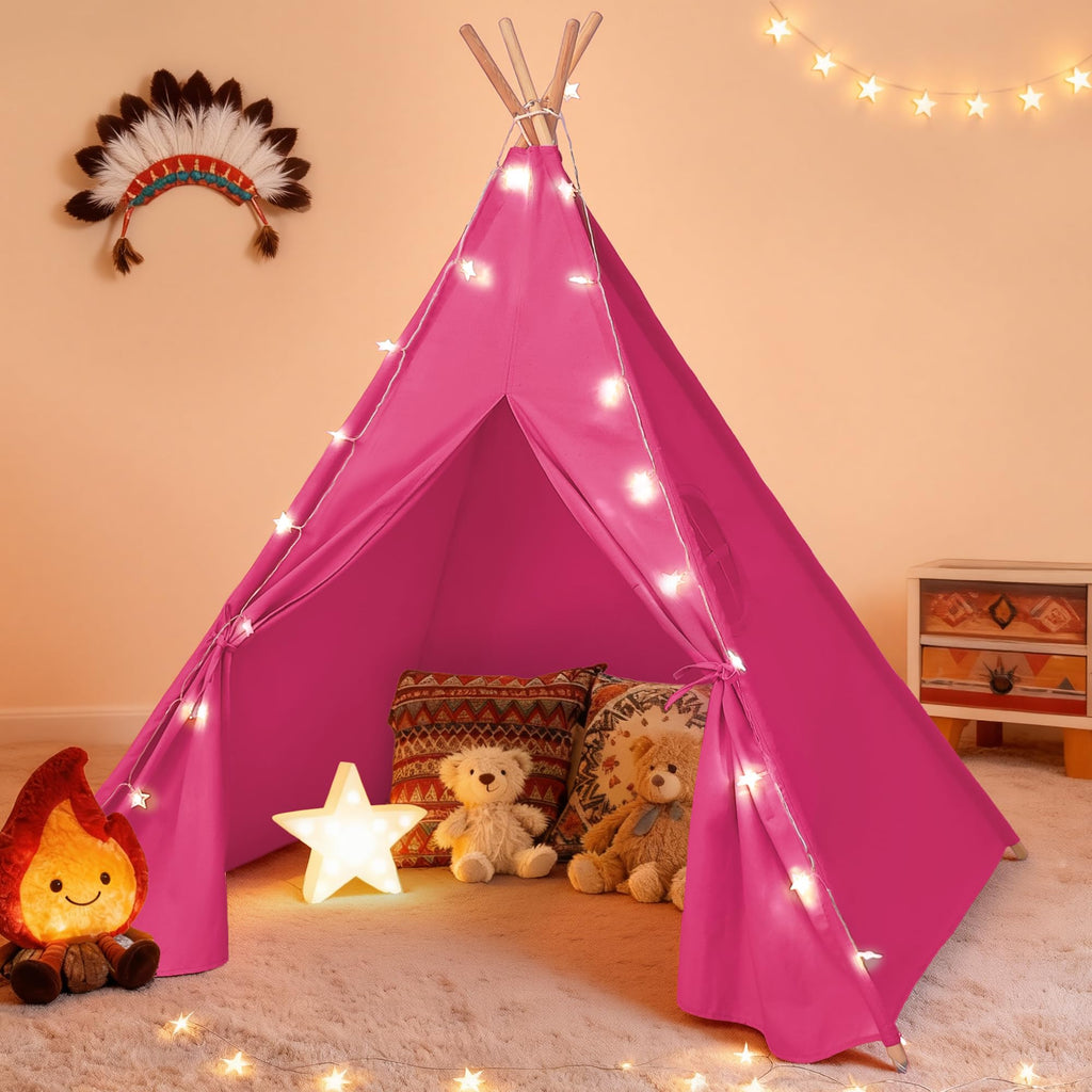 Kids Teepee Tent for Kids, Kid Play Tents for Girls & Boys, Gifts Playhouse for Indoor Outdoor Games, Toddler Toys House for Baby (Tee Pee for Child)