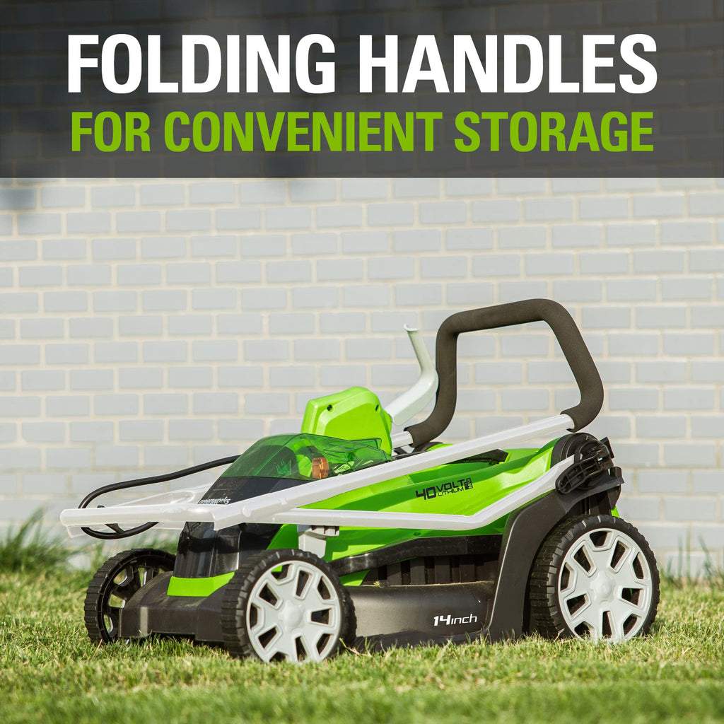 Greenworks 40V 16" (Push) Cordless Lawn Mower, 4.0Ah Battery (1/3 Acre, Push Button Start, Compatible with 75+ Tools)