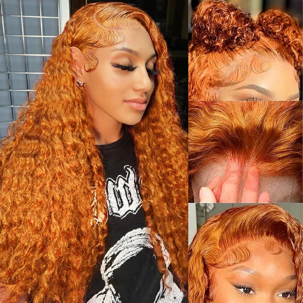 Nsvnsv 30 Inch 13x6 Deep Wave Lace Front Wigs Human Hair HD Full Lace Frontal Wigs Pre Plucked Bleached Knots 180% Density Deep Curly Human Hair Wig Natural Color