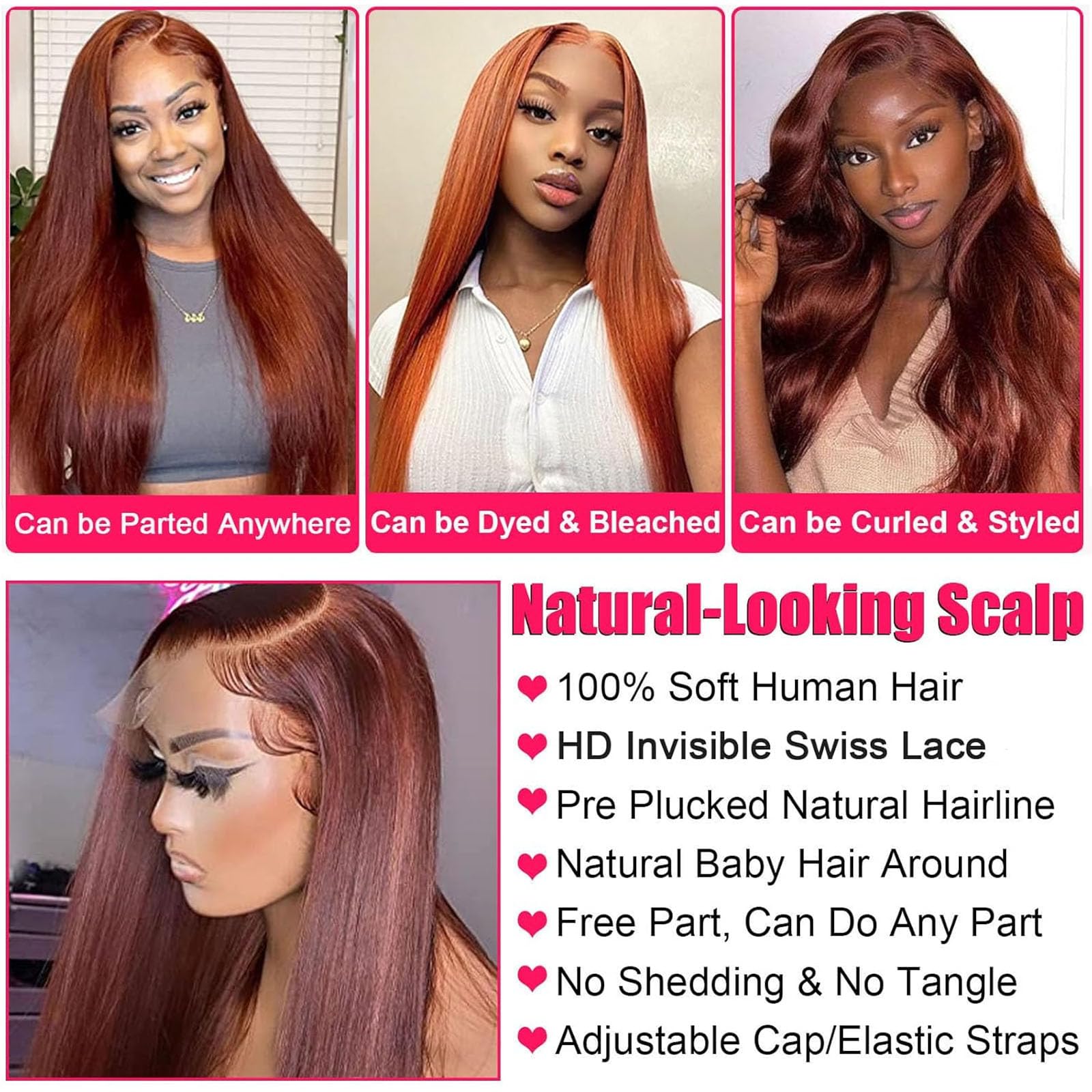 Fiumer Burgundy Wig Human Hair 28inch 13x6 HD Transparent Lace Straight 99J Red Human Hair Wig Colored Reddish Brown Lace Frontal Wigs 180% Density Pre Plucked