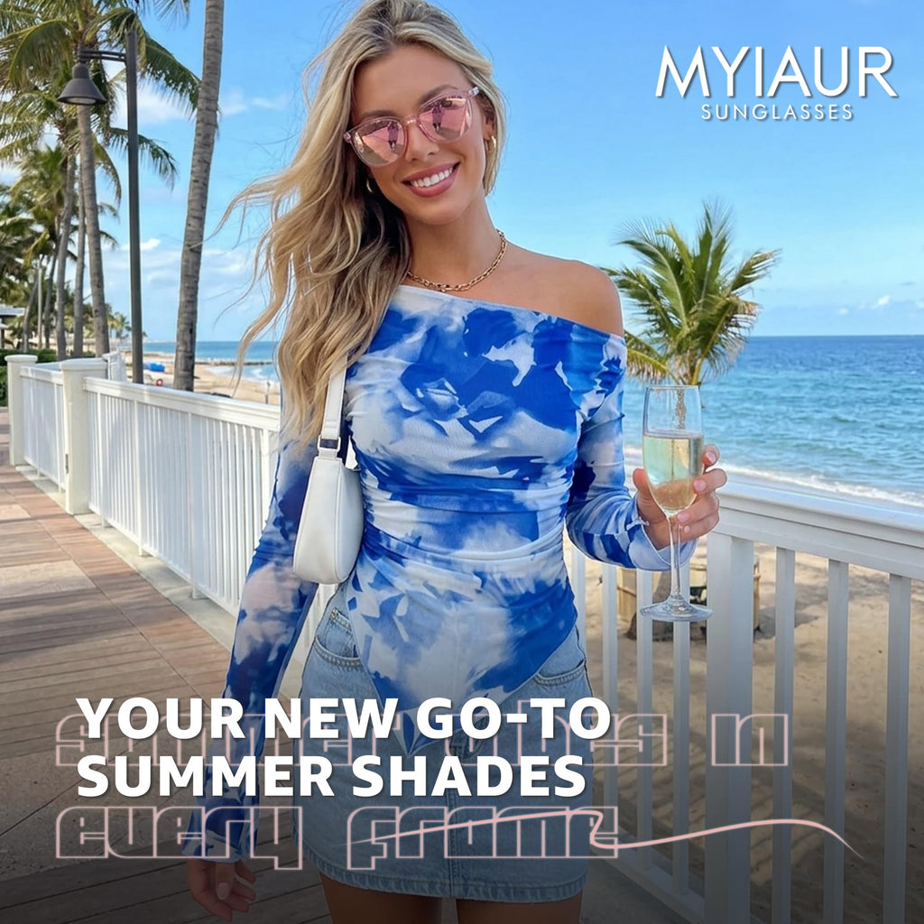 Myiaur Polarized Sunglasses for Women, Square Mirrored Trendy Shades with UV Protection Reduce Glare Sun Glasses