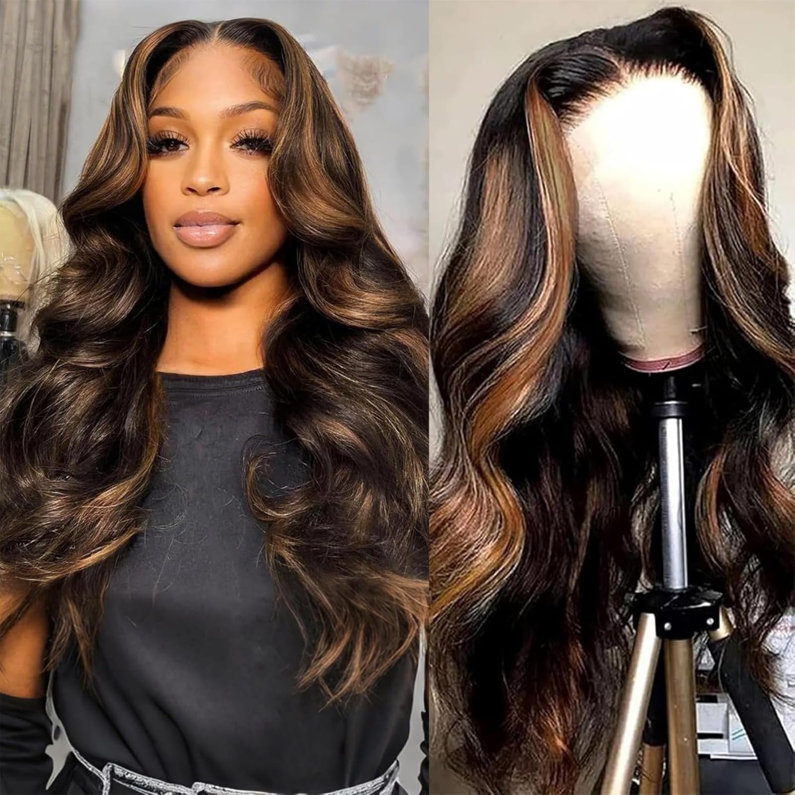 13x6 Lace Front Wigs Human Hair Pre Plucked 180 Density 26 Inch HD Body Wave Lace Front Wigs Human Hair 10A Frontal Wigs Human Hair wigs for Women Glueless Wigs Human Hair Pre Plucked Black wig