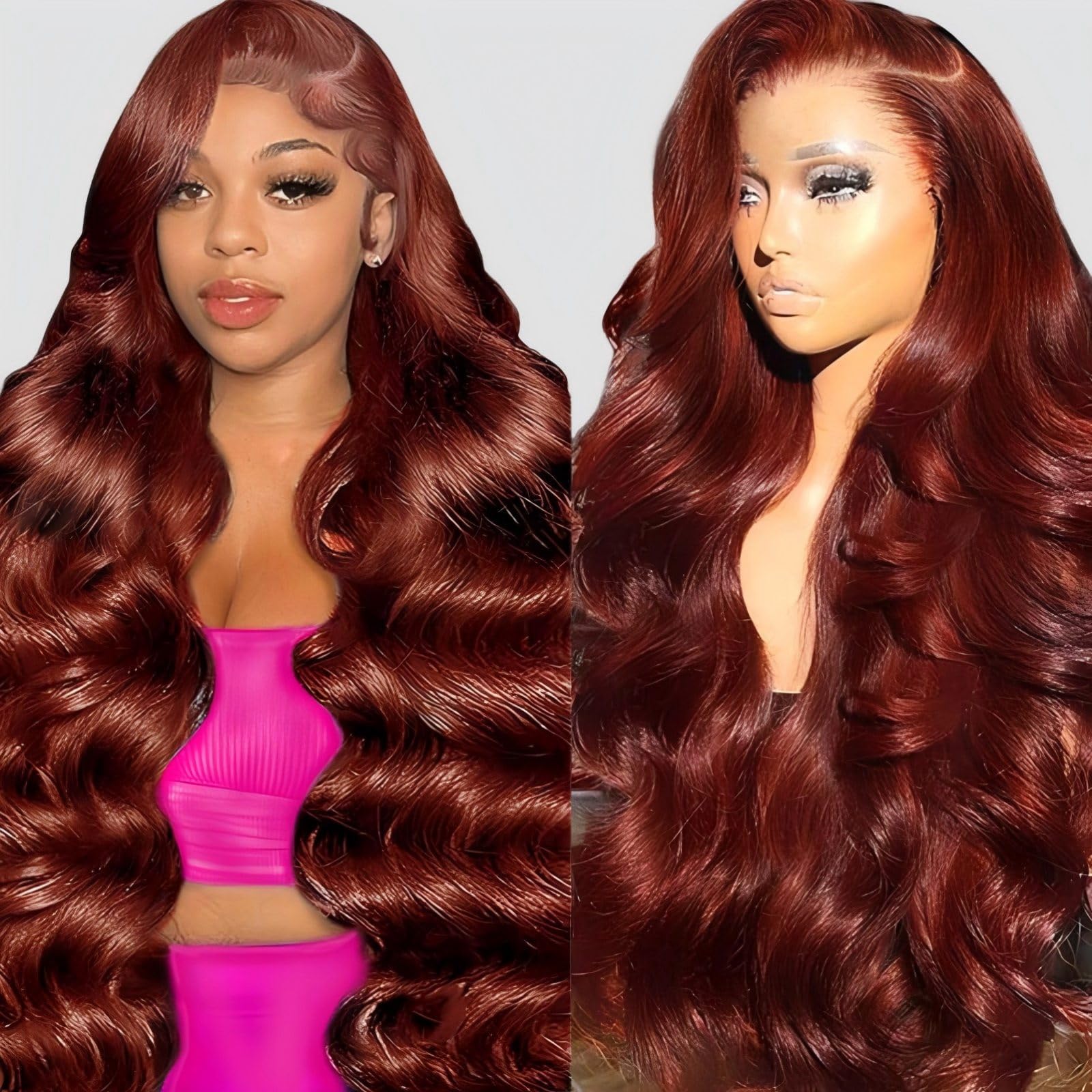 QZOQZO 28 Inch 99j Burgundy Lace Front Wigs Human Hair Red Burgundy Wig 180% Density 13x6 Body Wave Lace Front Wigs Pre Plucked Glueless Lace Front Wigs Human Hair for Women