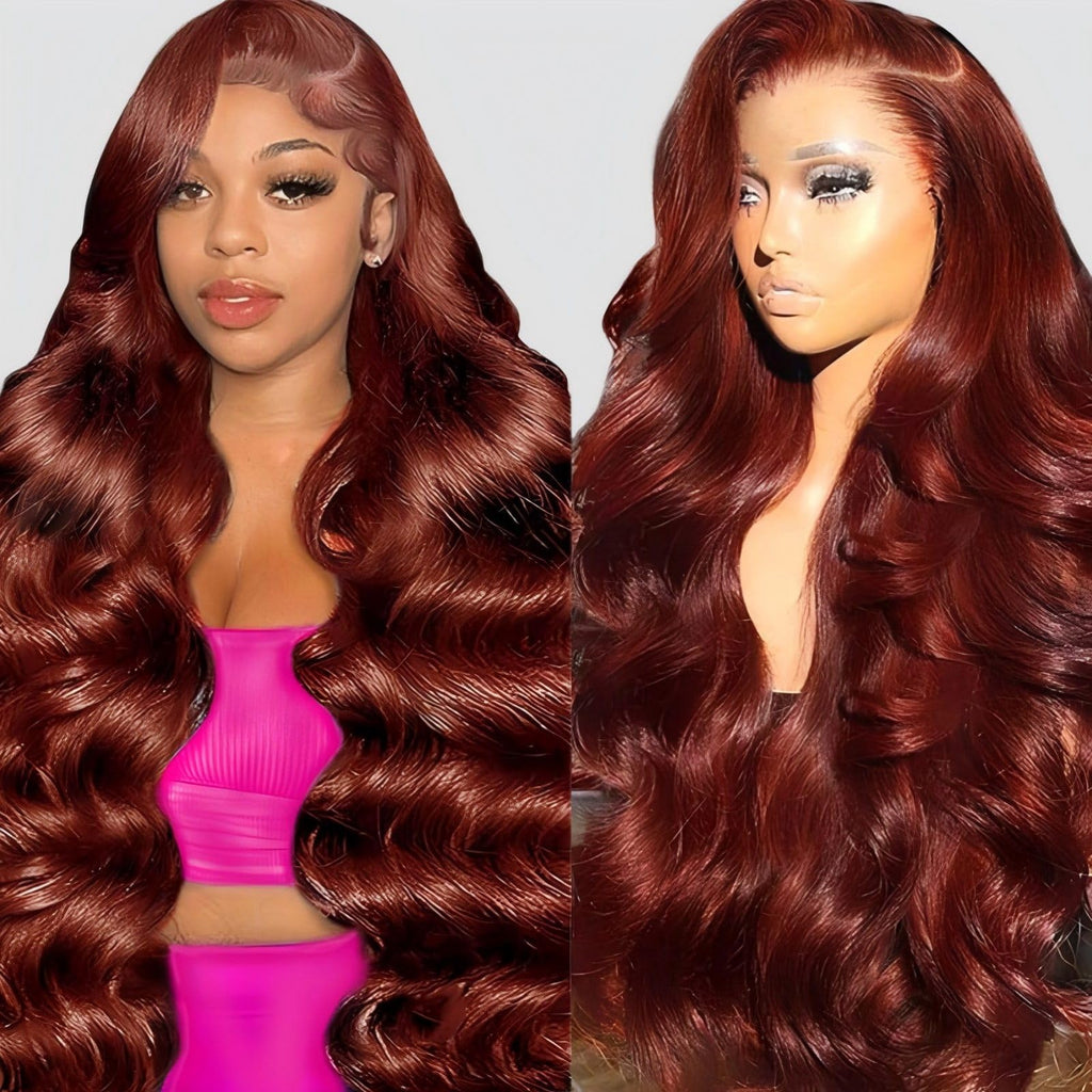 QZOQZO 28 Inch 99j Burgundy Lace Front Wigs Human Hair Red Burgundy Wig 180% Density 13x6 Body Wave Lace Front Wigs Pre Plucked Glueless Lace Front Wigs Human Hair for Women