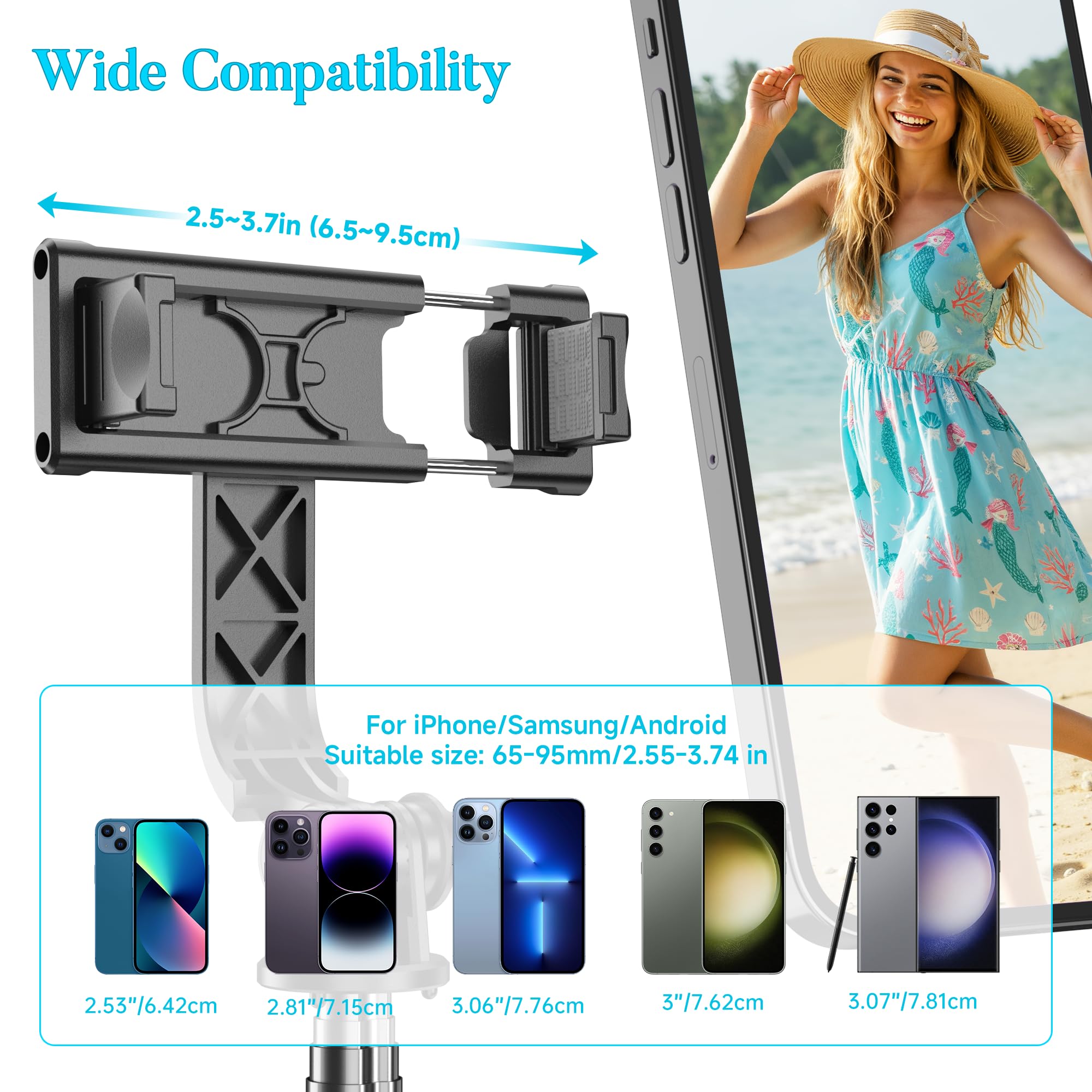 Selfie Stick Tripod, All in One Extendable & Portable iPhone Tripod Selfie Stick with Wireless Remote Compatible with iPhone 17 16 15 14 13 12 pro Xs Max, Galaxy Note10/S20/S10/OnePlus 9/9 PRO etc