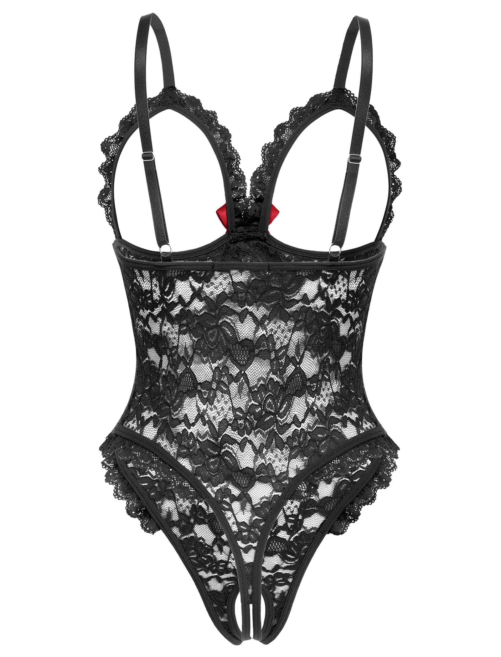 Avidlove One Piece Lingerie Sexy Teddy Ruffle V Neck Bodysuit Lace Nightie