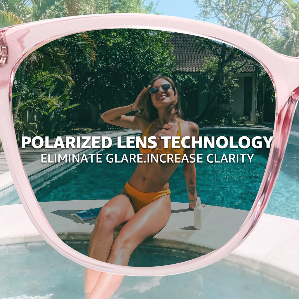Myiaur Polarized Sunglasses for Women, Square Mirrored Trendy Shades with UV Protection Reduce Glare Sun Glasses