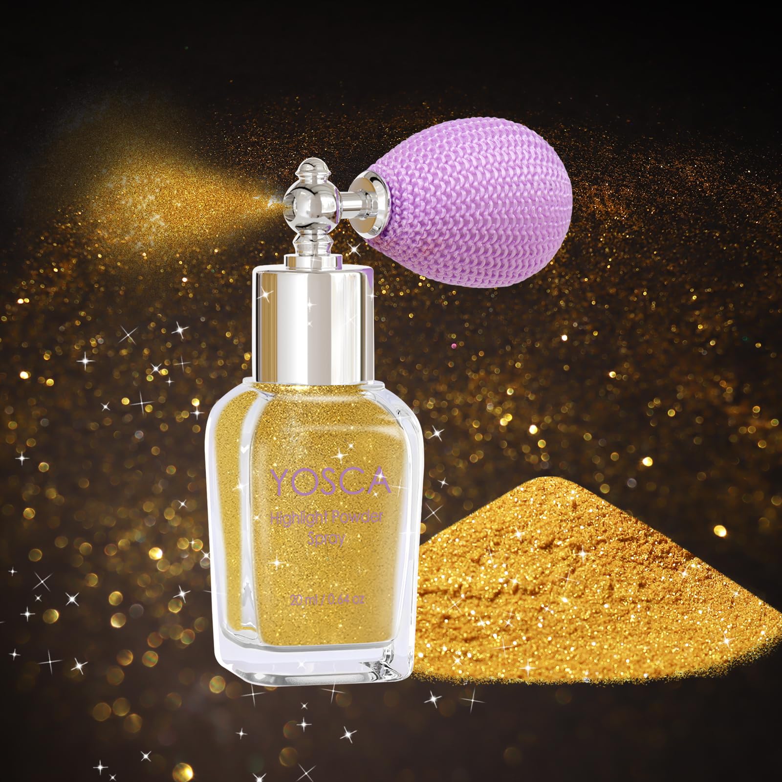 Yosca Body Glitter Spray, 30ML Loose Laser Body Shimmer Powder Holographic Hair Spray Silver Glitter Sparkle Highlighter Makeup Festival Rave Accessories for Clothes Hair Face Nail Art - Rainy Rainbow