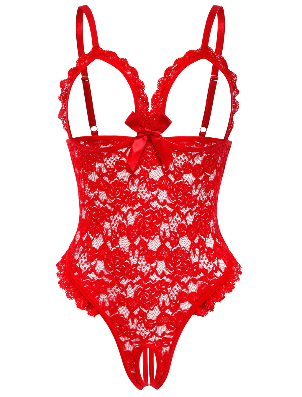 Avidlove One Piece Lingerie Sexy Teddy Ruffle V Neck Bodysuit Lace Nightie