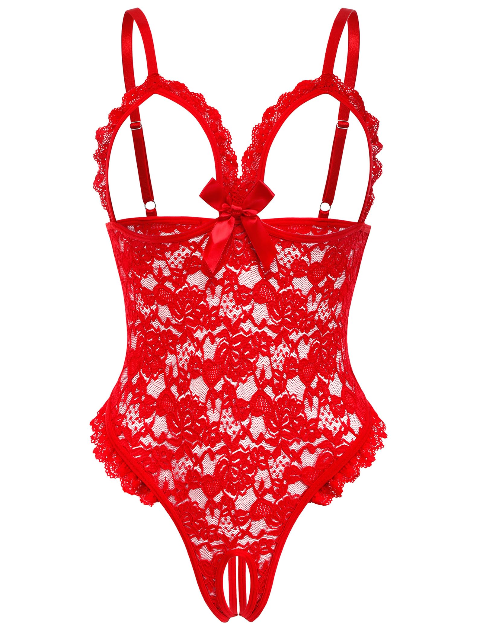 Avidlove One Piece Lingerie Sexy Teddy Ruffle V Neck Bodysuit Lace Nightie
