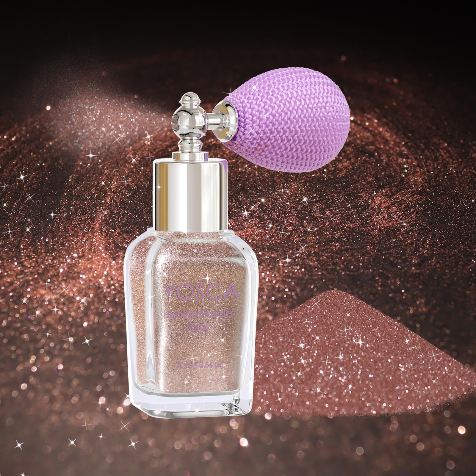 Yosca Body Glitter Spray, 30ML Loose Laser Body Shimmer Powder Holographic Hair Spray Silver Glitter Sparkle Highlighter Makeup Festival Rave Accessories for Clothes Hair Face Nail Art - Rainy Rainbow