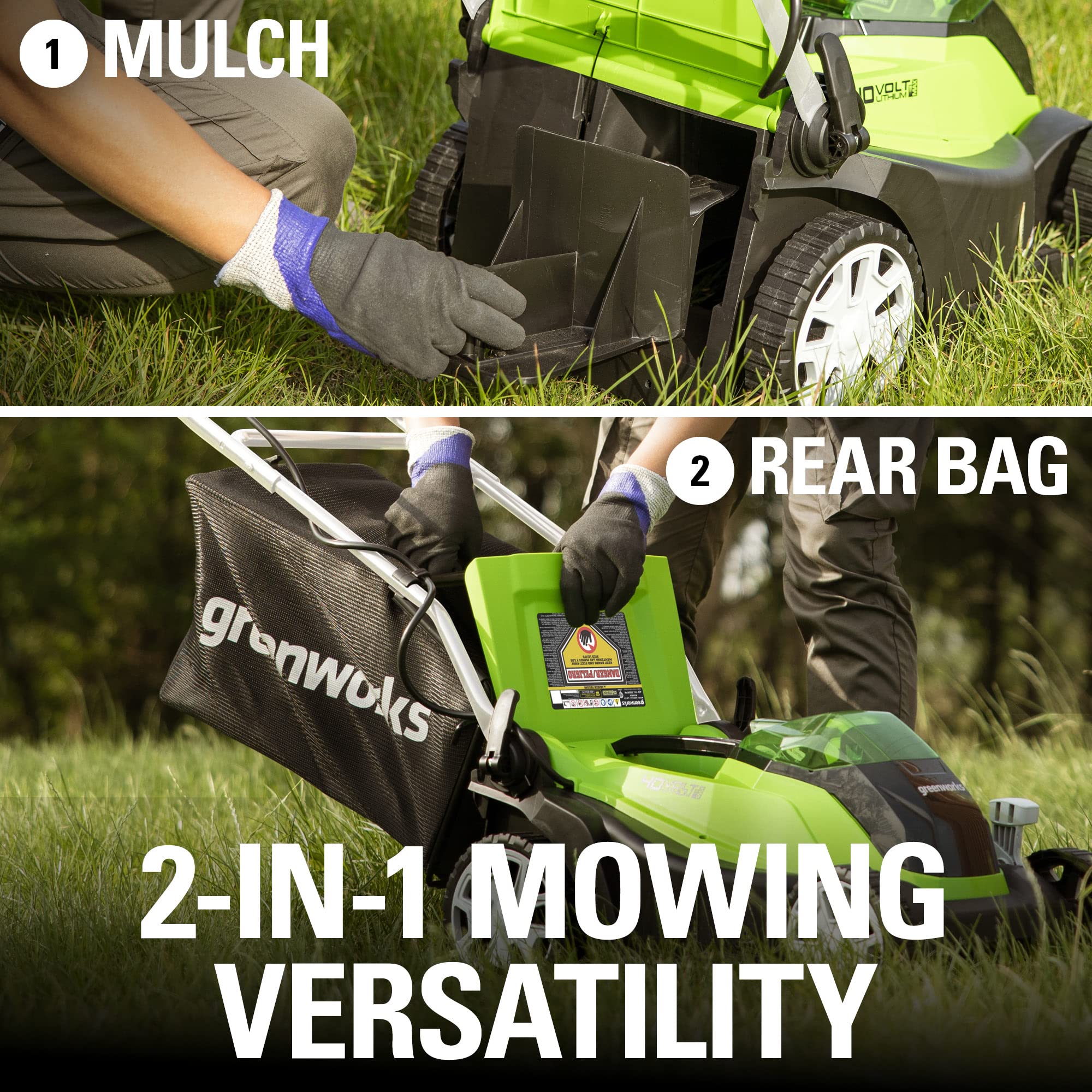 Greenworks 40V 16" (Push) Cordless Lawn Mower, 4.0Ah Battery (1/3 Acre, Push Button Start, Compatible with 75+ Tools)