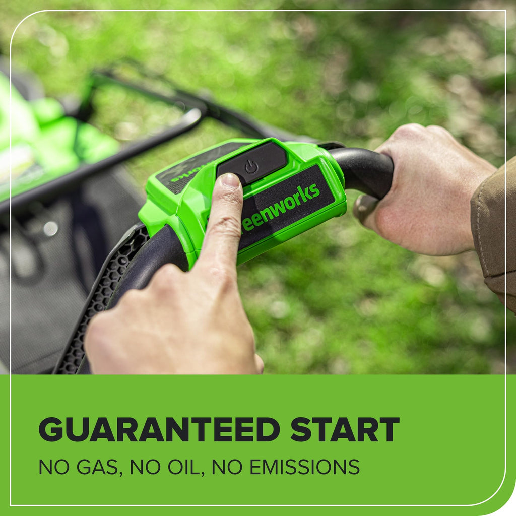 Greenworks 40V 16" (Push) Cordless Lawn Mower, 4.0Ah Battery (1/3 Acre, Push Button Start, Compatible with 75+ Tools)