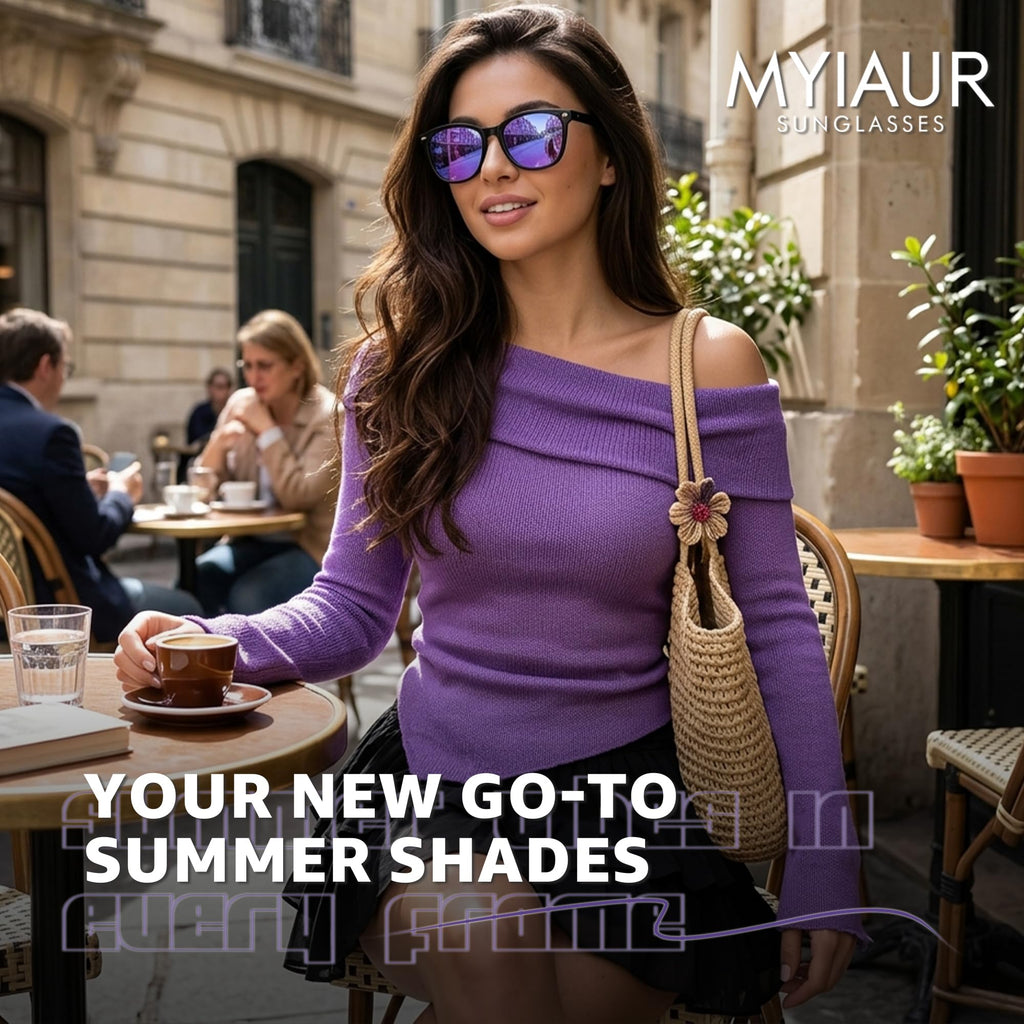 Myiaur Polarized Sunglasses for Women, Square Mirrored Trendy Shades with UV Protection Reduce Glare Sun Glasses