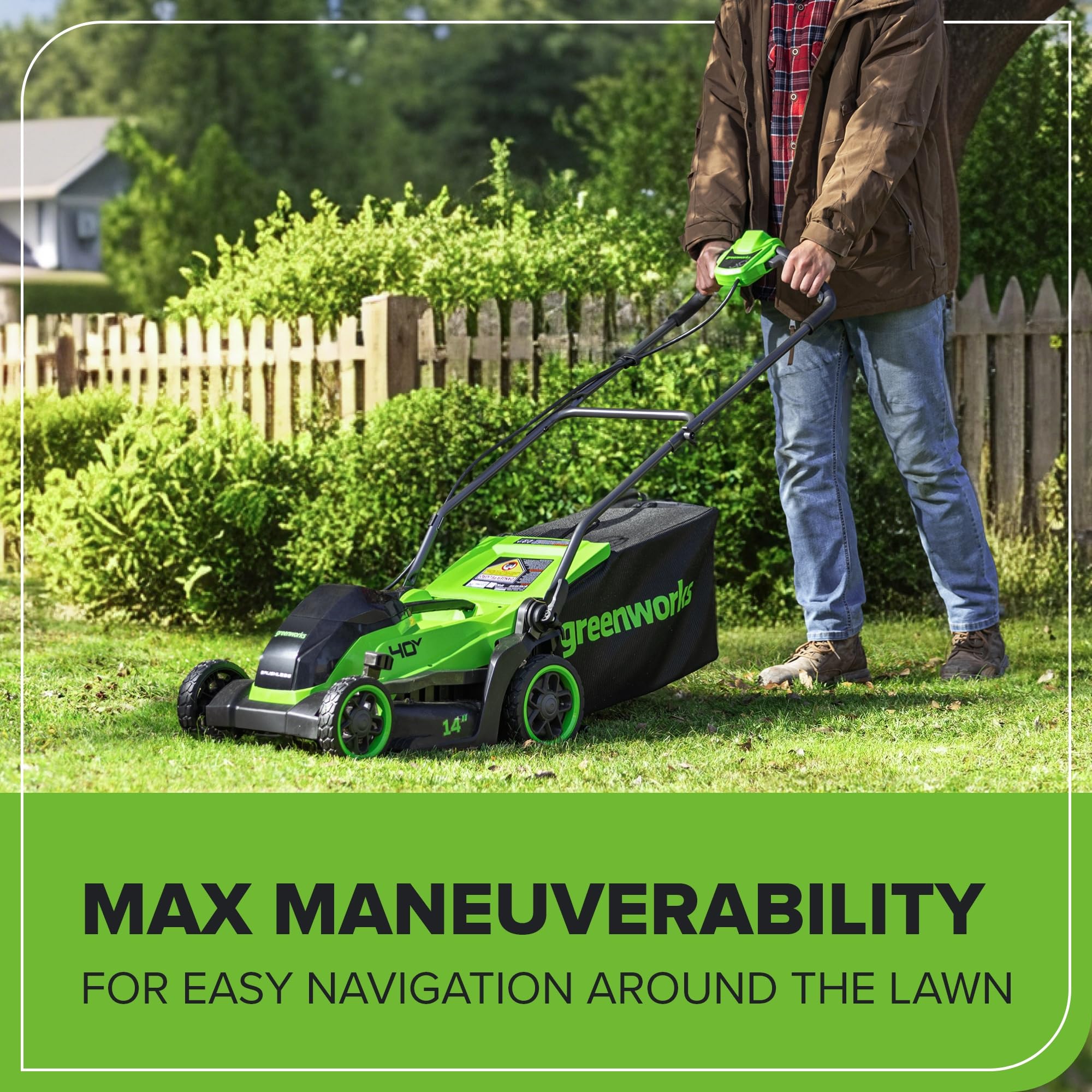 Greenworks 40V 16" (Push) Cordless Lawn Mower, 4.0Ah Battery (1/3 Acre, Push Button Start, Compatible with 75+ Tools)