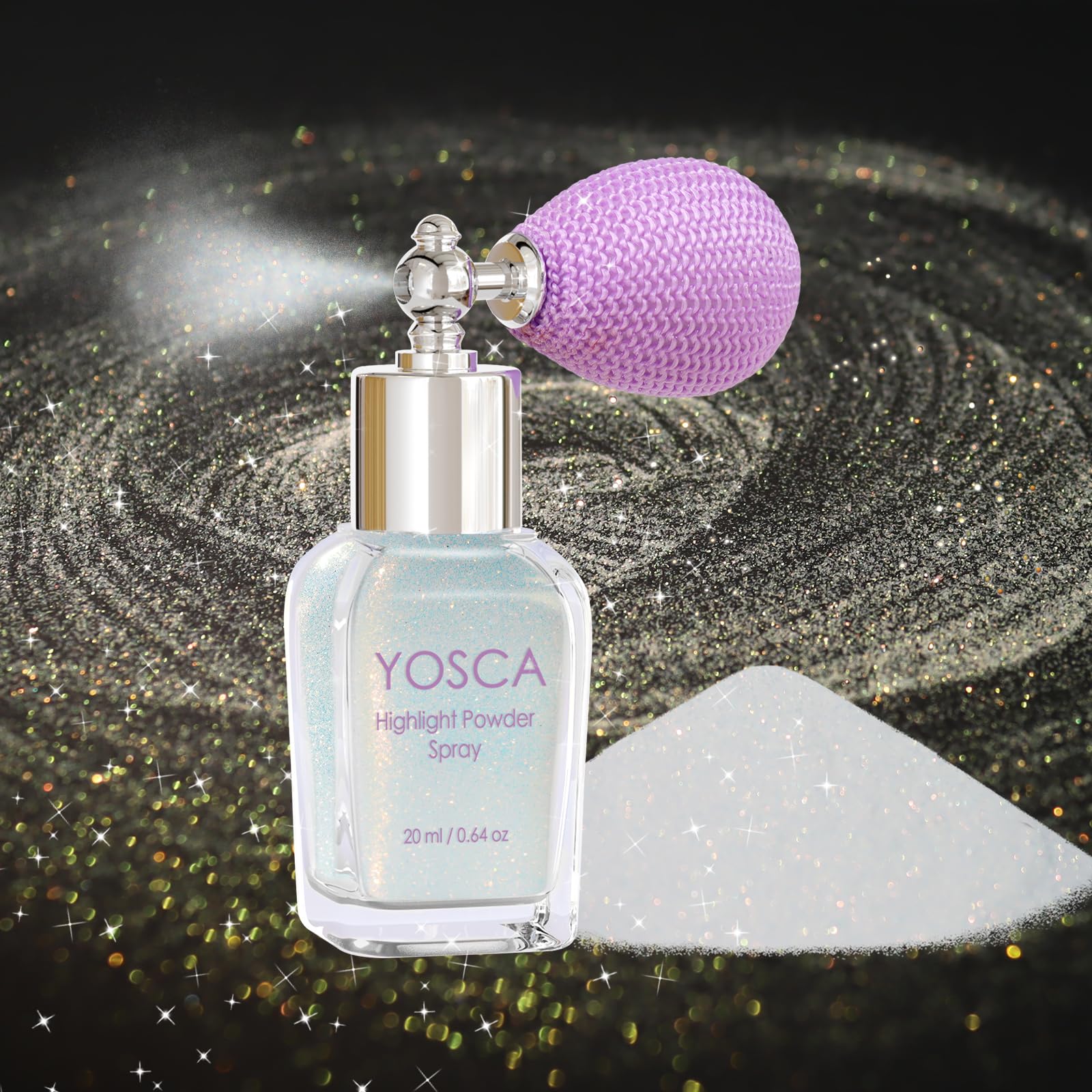 Yosca Body Glitter Spray, 30ML Loose Laser Body Shimmer Powder Holographic Hair Spray Silver Glitter Sparkle Highlighter Makeup Festival Rave Accessories for Clothes Hair Face Nail Art - Rainy Rainbow