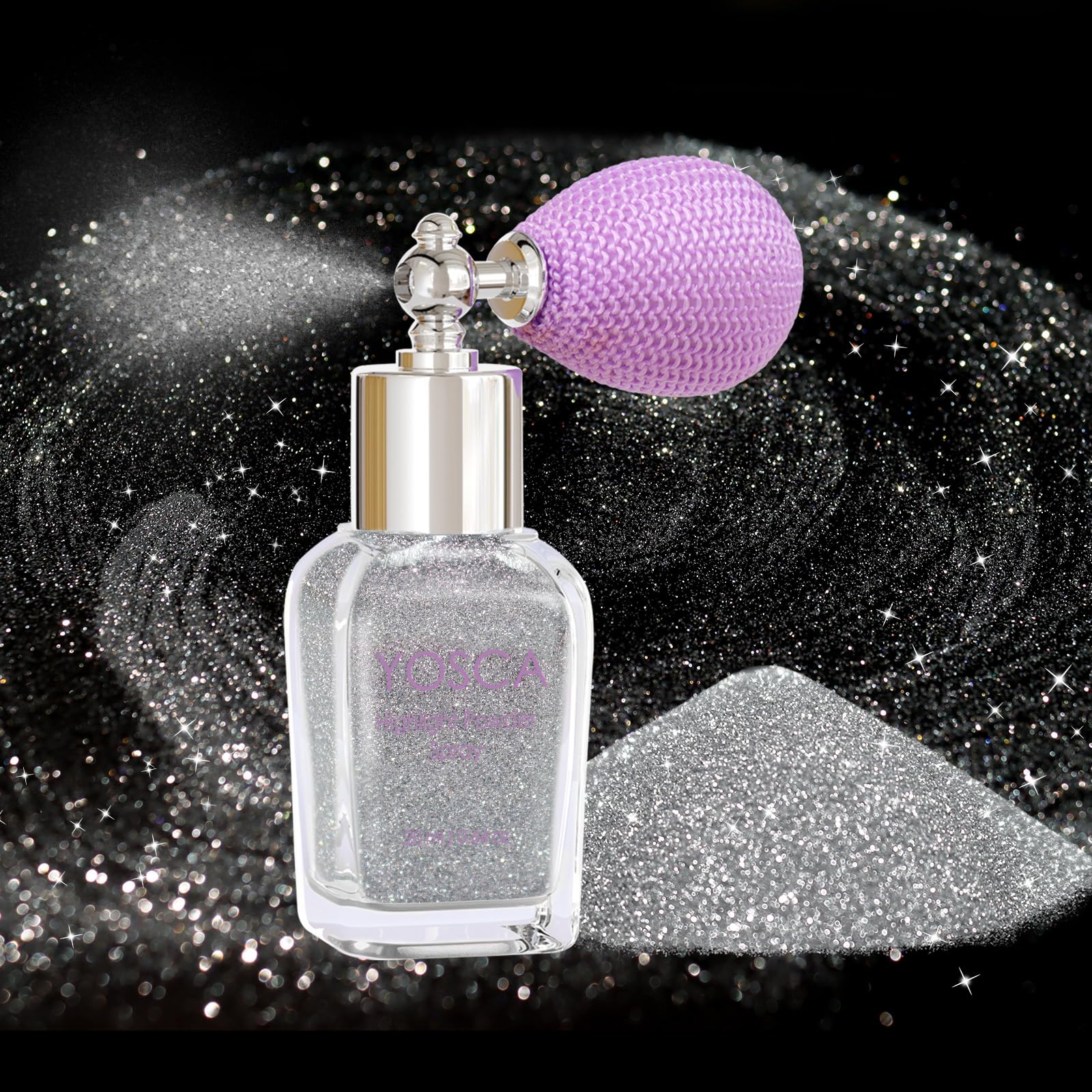 Yosca Body Glitter Spray, 30ML Loose Laser Body Shimmer Powder Holographic Hair Spray Silver Glitter Sparkle Highlighter Makeup Festival Rave Accessories for Clothes Hair Face Nail Art - Rainy Rainbow