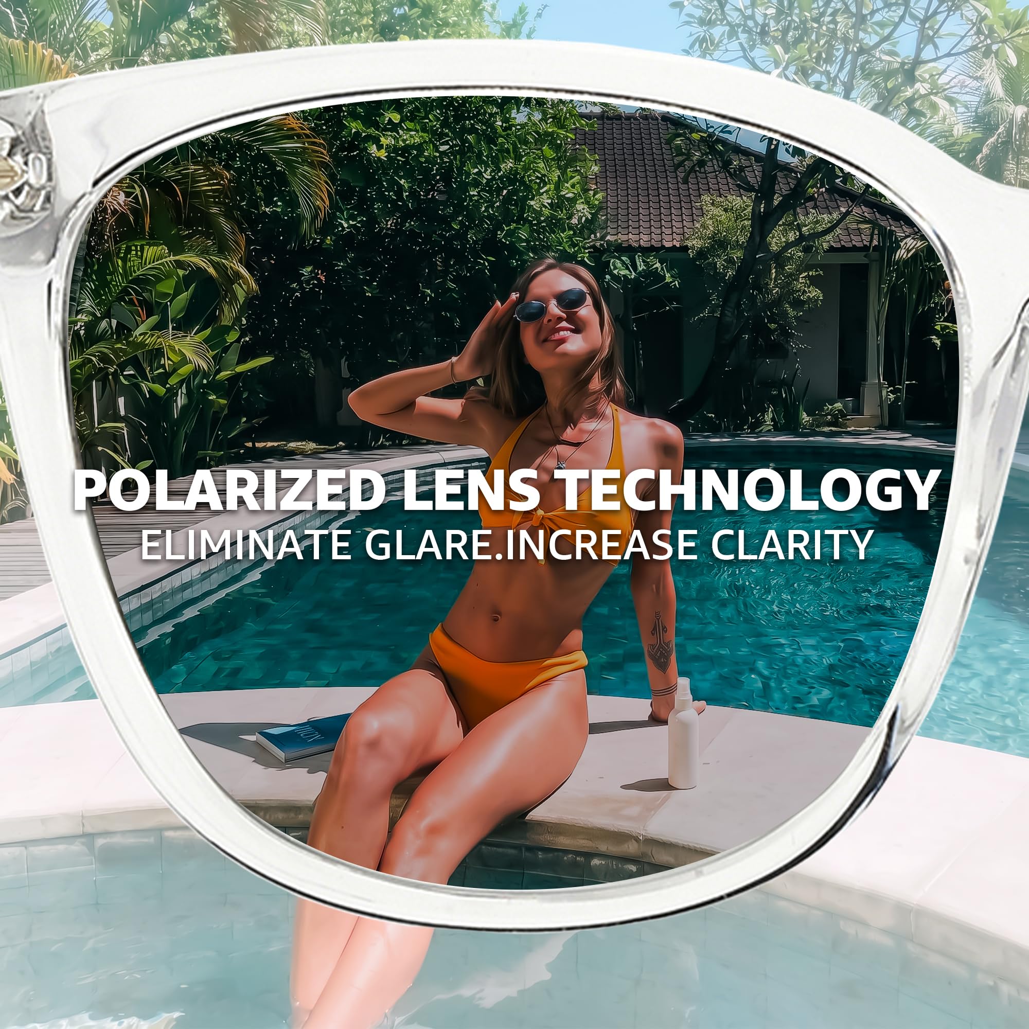 Myiaur Polarized Sunglasses for Women, Square Mirrored Trendy Shades with UV Protection Reduce Glare Sun Glasses