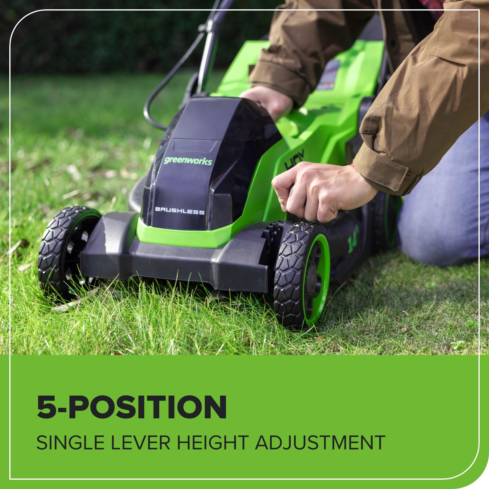Greenworks 40V 16" (Push) Cordless Lawn Mower, 4.0Ah Battery (1/3 Acre, Push Button Start, Compatible with 75+ Tools)