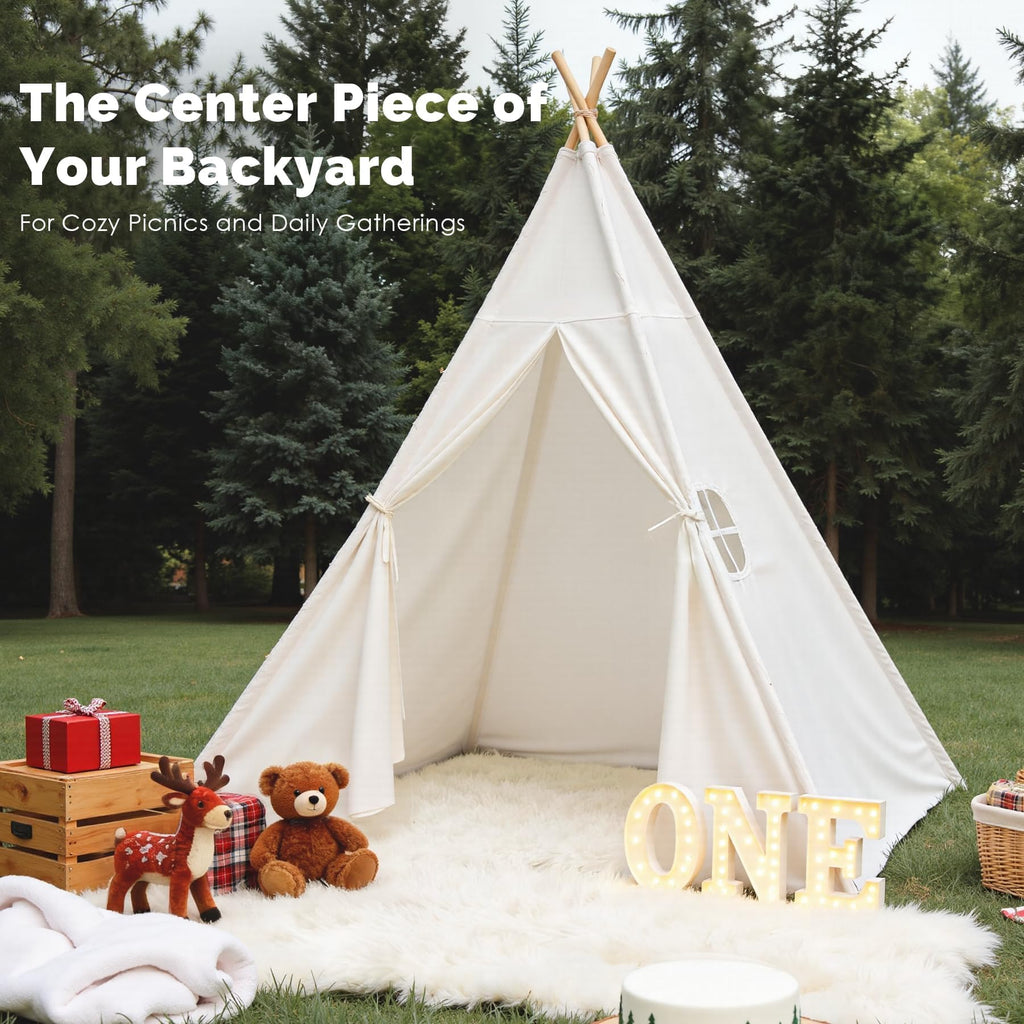 Kids Teepee Tent for Kids, Kid Play Tents for Girls & Boys, Gifts Playhouse for Indoor Outdoor Games, Toddler Toys House for Baby (Tee Pee for Child)