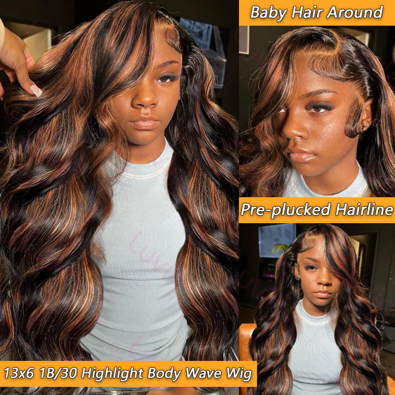13x6 Lace Front Wigs Human Hair Pre Plucked 180 Density 26 Inch HD Body Wave Lace Front Wigs Human Hair 10A Frontal Wigs Human Hair wigs for Women Glueless Wigs Human Hair Pre Plucked Black wig