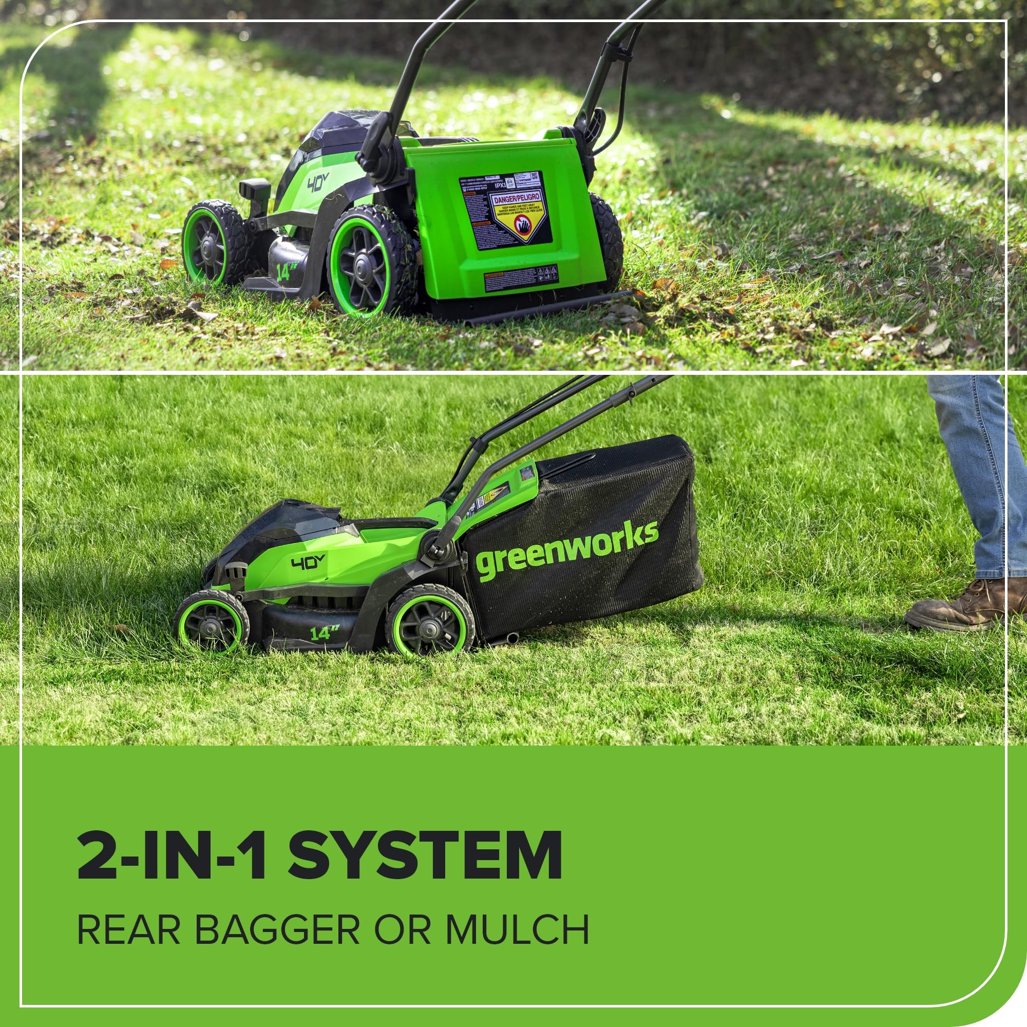 Greenworks 40V 16" (Push) Cordless Lawn Mower, 4.0Ah Battery (1/3 Acre, Push Button Start, Compatible with 75+ Tools)