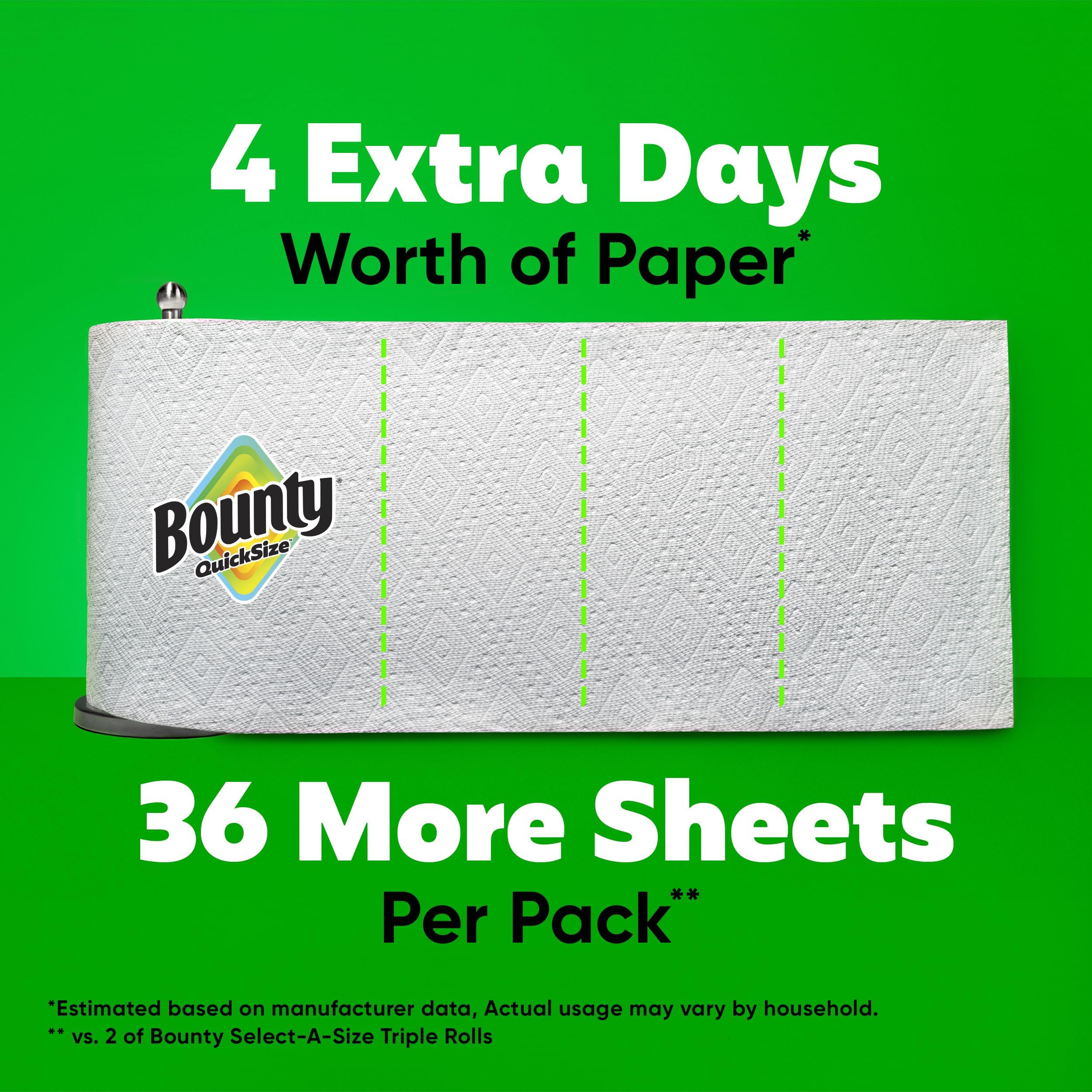Bounty Quick Size Paper Towels, White, 8 Family Rolls